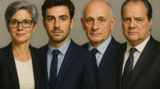 De gauche à droite : Rousseau, Sarkozy (junior), Apathie, Cambadélis