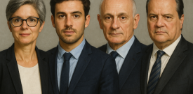 De gauche à droite : Rousseau, Sarkozy (junior), Apathie, Cambadélis